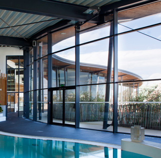 MX Visible Grid and Trame Verticale faceted curtain walling; aluminium casement windows and external doors